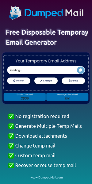 Dump Mail | Free Temporary Disposable Email Generator